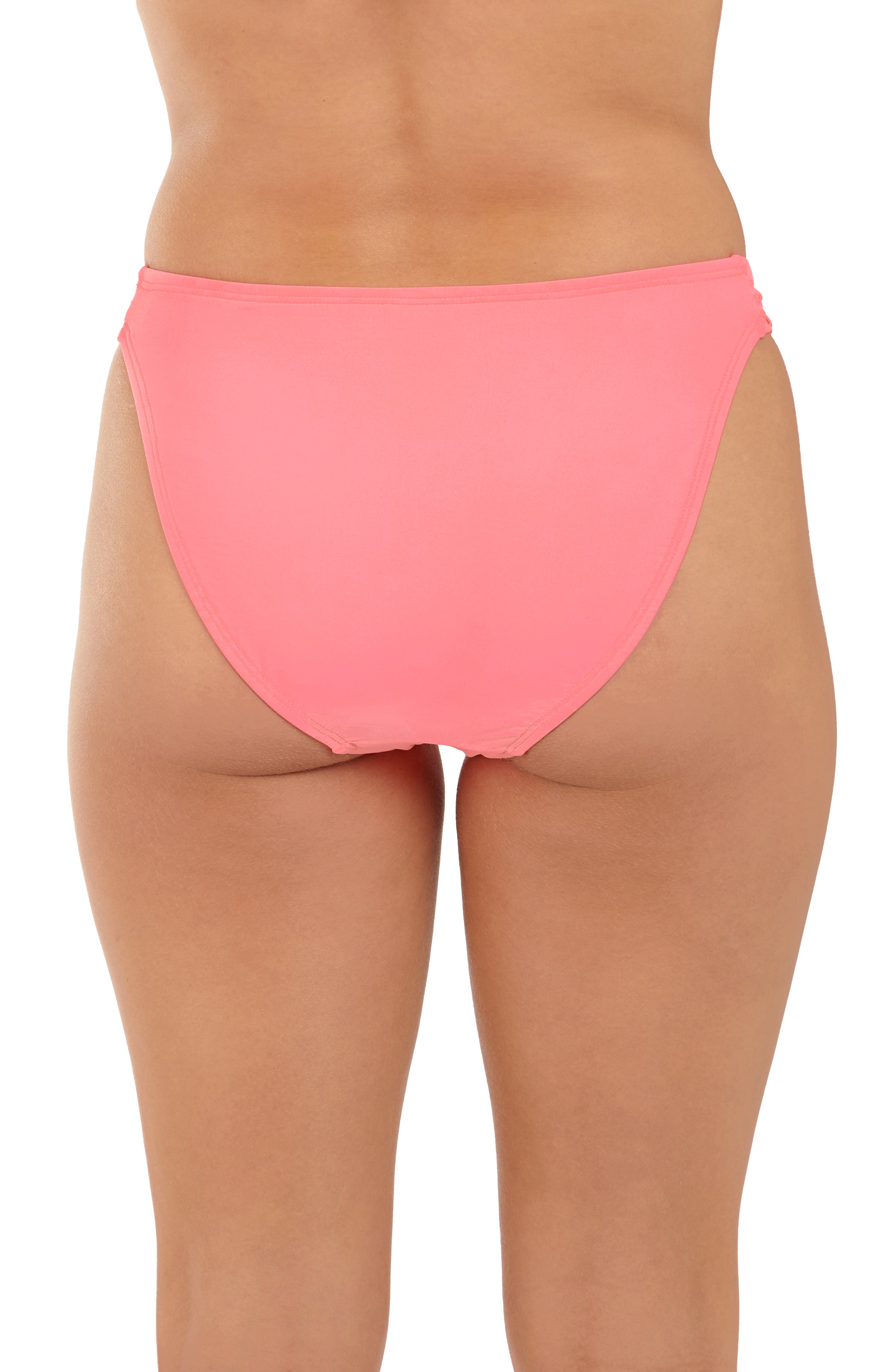 Pink bikini bottom on a white background