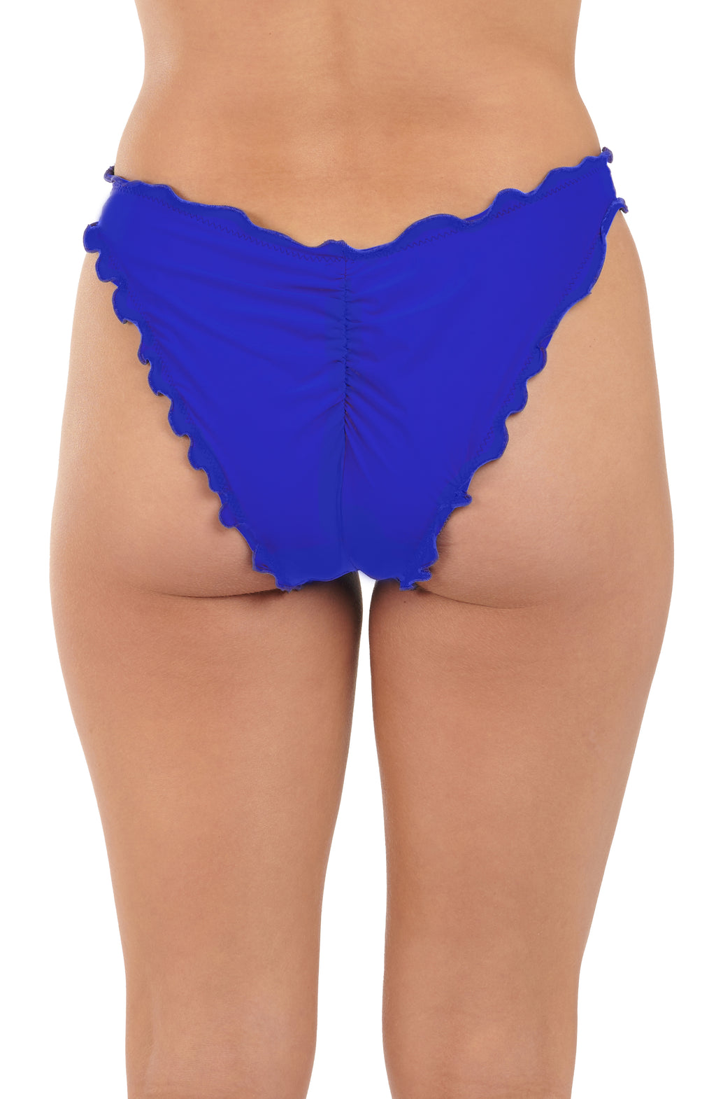 Blue bikini bottom on a white background