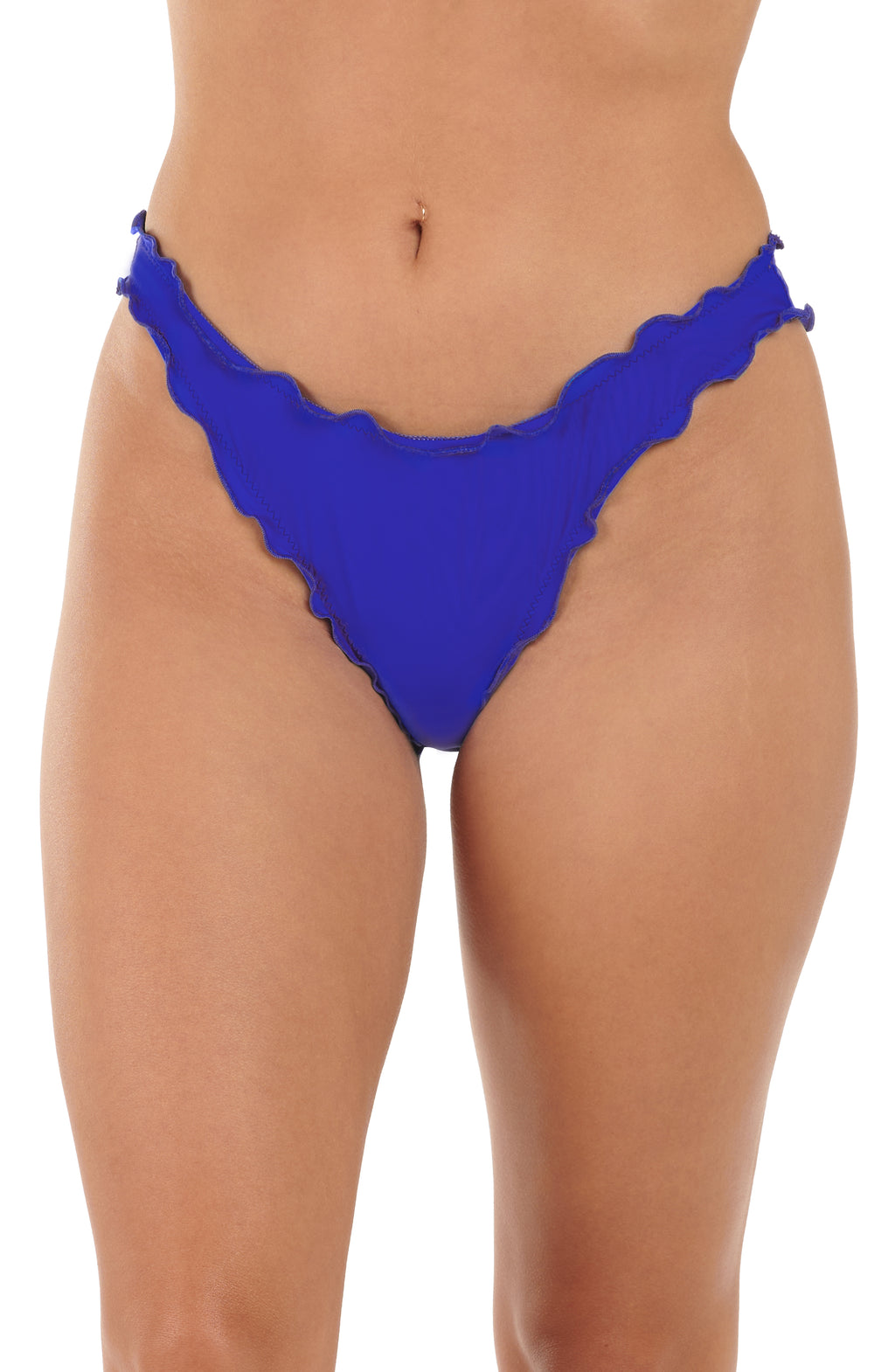 Blue bikini bottom on a white background