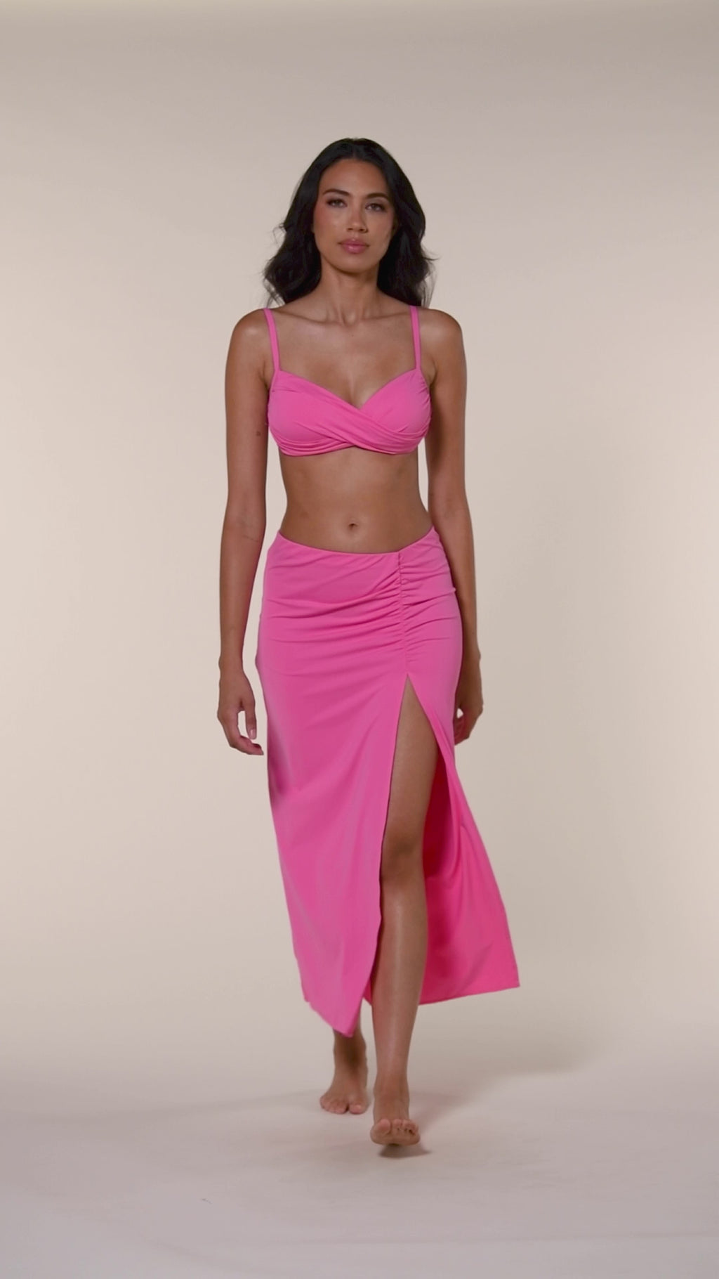 La Blanca Island Goddess Maxi Slit Skirt - Rose Pink