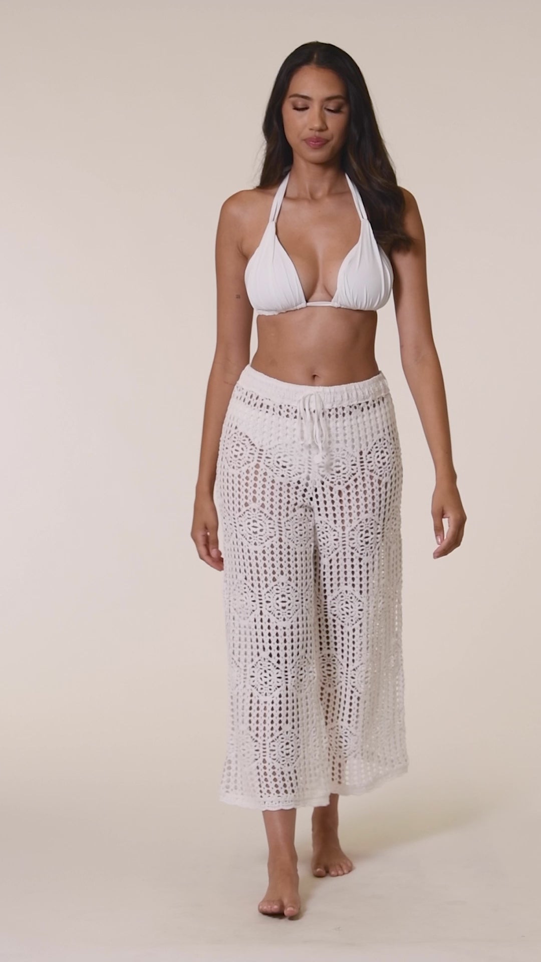 La Blanca Island Goddess Halter Triangle Top - White